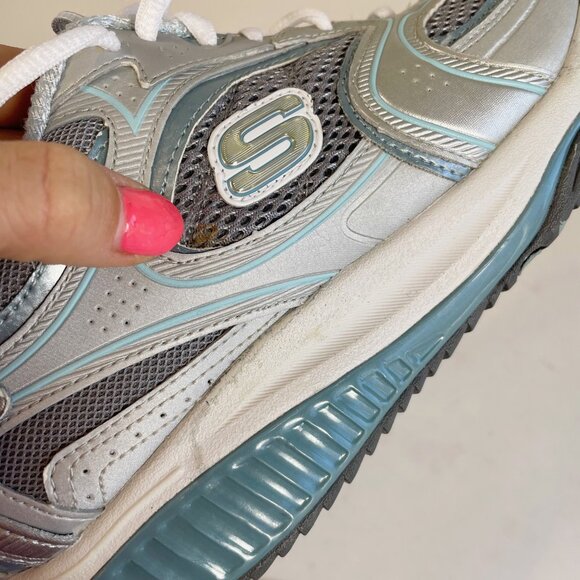 Skechers Shape Ups Toning Accelerators Sneakers 7.5 Womens Gray Leather 12320 - Picture 10 of 13
